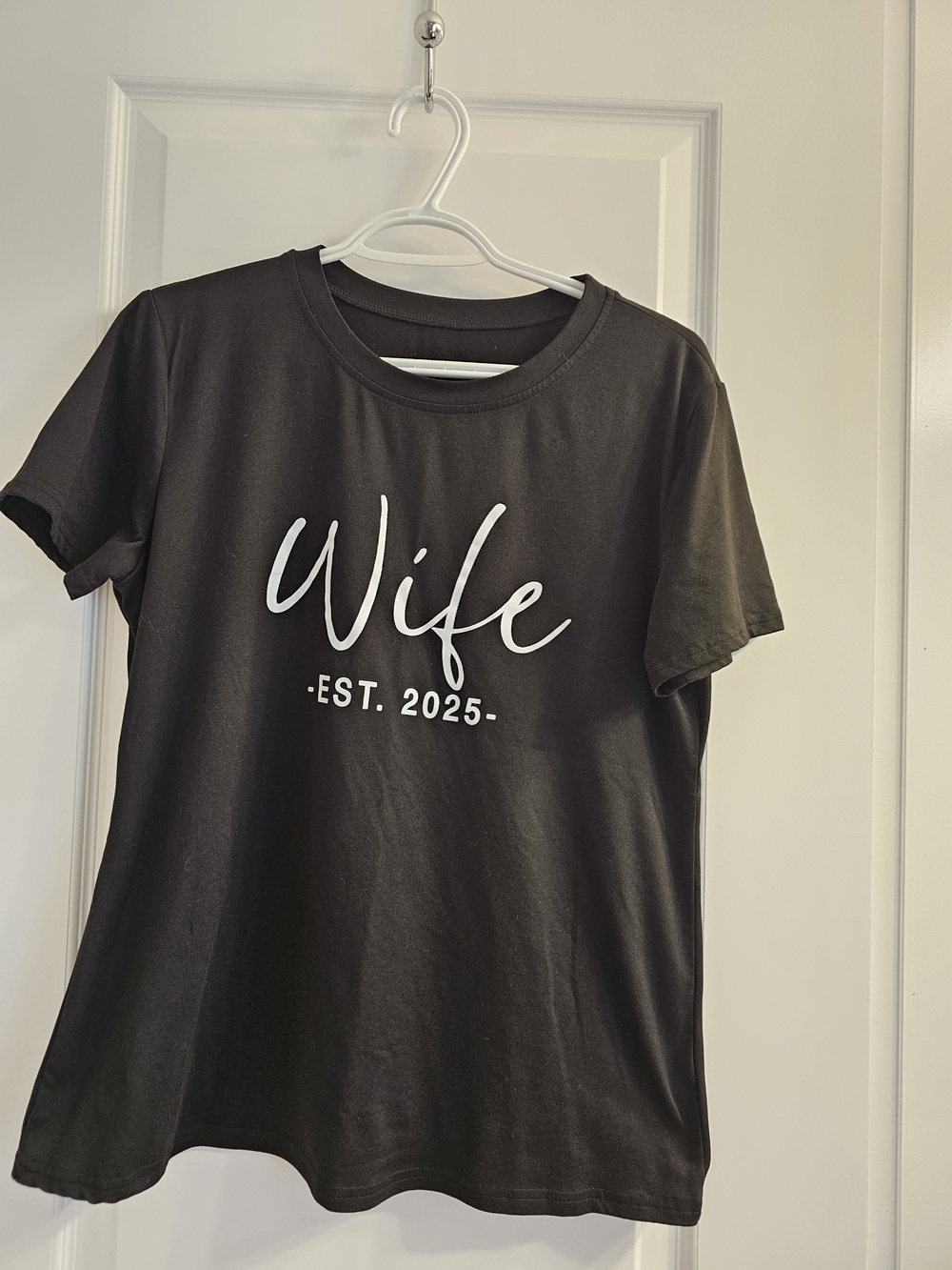 Wife Est. 2025 Black Graphic Tee